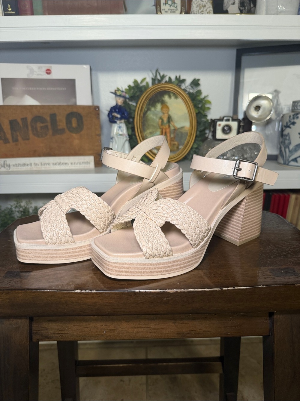 MIA Braided Platform Sandals - Beige